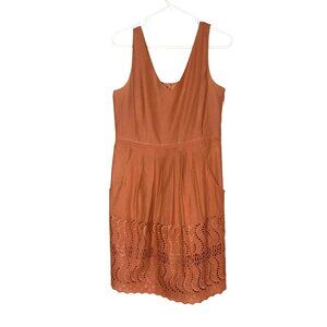 J.Crew Sleeveless Cotton Eyelet Dress With Pockets Size 8